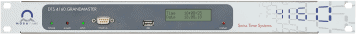 Frontal display of the MOBATIME Grandmaster clock synchronization device