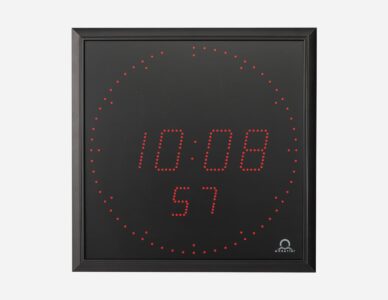Mobatime DA57_rp indoor digital clock time date temperature black housing