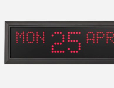 Mobatime DK Series indoor digital clock time date weekdays temperature