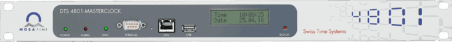 Mobatime DTS 4801.masterclock, front view, display Time Date, PTP NTP SyncE DCF
