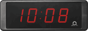 Mobatime ECO-DC SERIES, front view indoor digital clock, black housing