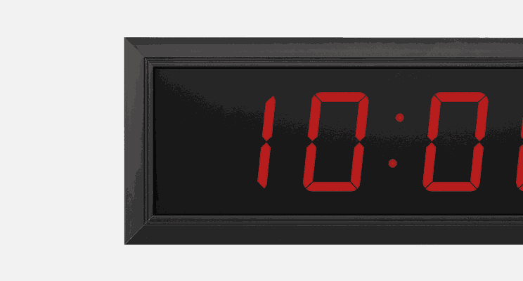 indoor Digital Clock, Detail, Black housing, DC