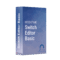 Blue box with white Switch Editor Basic labelling and blue MOBATIME logo
